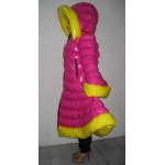 New wet look shiny nylon winter coat down dress cosplay M - 3XL