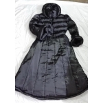 New wet look shiny satin down dress winter dress bespoke M - 3XL