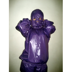 New shiny nylon wet look blouse masked pullover M-XXL