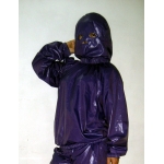 New shiny nylon wet look blouse masked pullover M-XXL