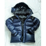 New shiny nylon wet look overfilled winter jacket down jacket with fur customized