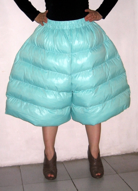 New shiny nylon wet look puffer culottes palazzo pants custom made