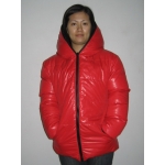 New unisex shiny nylon padded winter jacket wet look puffy reversible down jacket size M-3XL