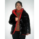 New unisex shiny nylon padded winter jacket wet look puffy reversible down jacket size M-3XL