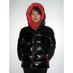 New unisex shiny nylon padded winter jacket wet look puffy reversible down jacket size M-3XL