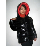 New unisex shiny nylon padded winter jacket wet look puffy reversible down jacket size M-3XL