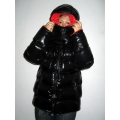 New unisex shiny nylon padded winter jacket wet look puffy reversible down jacket size M-3XL