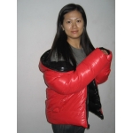 New unisex shiny nylon padded winter jacket wet look puffy reversible down jacket size M-3XL