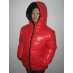 New unisex shiny nylon padded winter jacket wet look puffy reversible down jacket size M-3XL