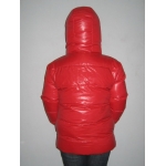 New unisex shiny nylon padded winter jacket wet look puffy reversible down jacket size M-3XL