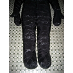 New unisex glossy nylon down suit wet look down overalls masked jumpsuit custom made