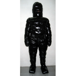 New unisex puffy shiny nylon winter overalls wet look down suit custom made