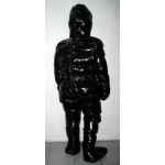 New unisex puffy shiny nylon winter overalls wet look down suit custom made