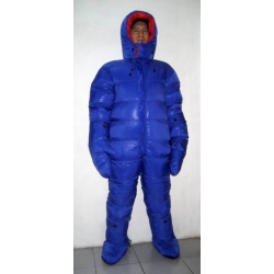 New unisex puffer shiny nylon duck down down suit wet look down overalls custom made