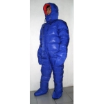 New unisex puffer shiny nylon duck down down suit wet look down overalls custom made