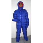 New unisex puffer shiny nylon duck down down suit wet look down overalls custom made