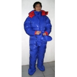 New unisex puffer shiny nylon duck down down suit wet look down overalls custom made