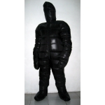 New unisex puffy shiny nylon duck down down suit wet look down overalls custom made