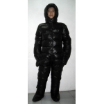 New unisex puffer shiny nylon winter overall wet look down suit custom made