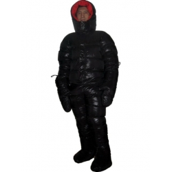 New unisex puffa shiny nylon duck down down suit wet look down overall custom made 