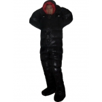 New unisex puffa shiny nylon duck down down suit wet look down overall custom made 