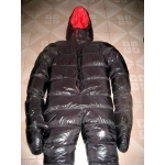 New unisex puffa shiny nylon duck down down suit wet look down overall custom made 