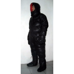 New unisex puffa shiny nylon goose down down suit wet look down overalls custom made