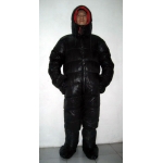 New unisex puffa shiny nylon goose down down suit wet look down overalls custom made