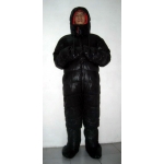 New unisex puffa shiny nylon goose down down suit wet look down overalls custom made
