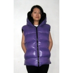 New unisex shiny nylon quilted winter waistcoat wet look puffer reversible bubble down vest