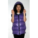 New unisex shiny nylon quilted winter waistcoat wet look puffer reversible bubble down vest