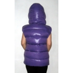 New unisex shiny nylon quilted winter waistcoat wet look puffer reversible bubble down vest