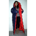 New unisex wet look shiny nylon winter coat down coat down sleeping sack winter sleeping bag