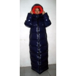 New unisex wet look shiny nylon winter coat down coat down sleeping sack winter sleeping bag