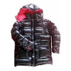 New unisex wet look shiny nylon down jacket down parka