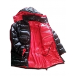 New unisex wet look shiny nylon down jacket down parka