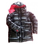 New unisex wet look shiny nylon down jacket down parka