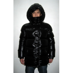 New unisex shiny nylon wet look puffy down jacket down parka