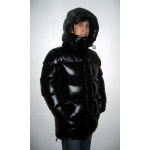 New unisex shiny nylon wet look puffy down jacket down parka