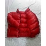 New unisex wet look shiny nylon winter jacket down jacket overfilled