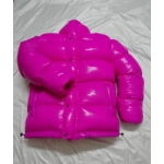 New unisex wet look shiny nylon winter jacket down jacket overfilled