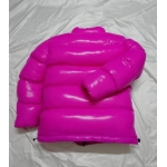 New unisex wet look shiny nylon winter jacket down jacket overfilled