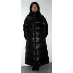 New unisex shiny nylon puffa quilted winter coat wet look bubble down coat M - 3XL