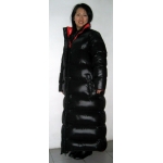 New unisex shiny nylon puffa quilted winter coat wet look bubble down coat M - 3XL