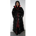 New unisex shiny nylon puffa quilted winter coat wet look bubble down coat M - 3XL