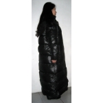 New unisex shiny nylon puffa quilted winter coat wet look bubble down coat M - 3XL