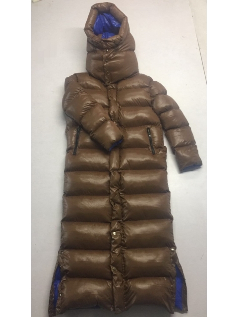 Shiny Glanznylon wet-look Daunenjacke Daunenmantel Mantel down jacket hood M-XXL 