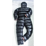 New unisex shiny winter overalls wet look down suit DO113P2500b