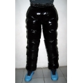 New unisex shiny nylon wet look puffer trousers sport trousers ski pants S - 3XL