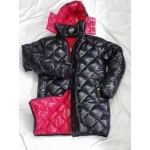 New unisex shiny nylon winter jacket wet look down jacket diamond quilting